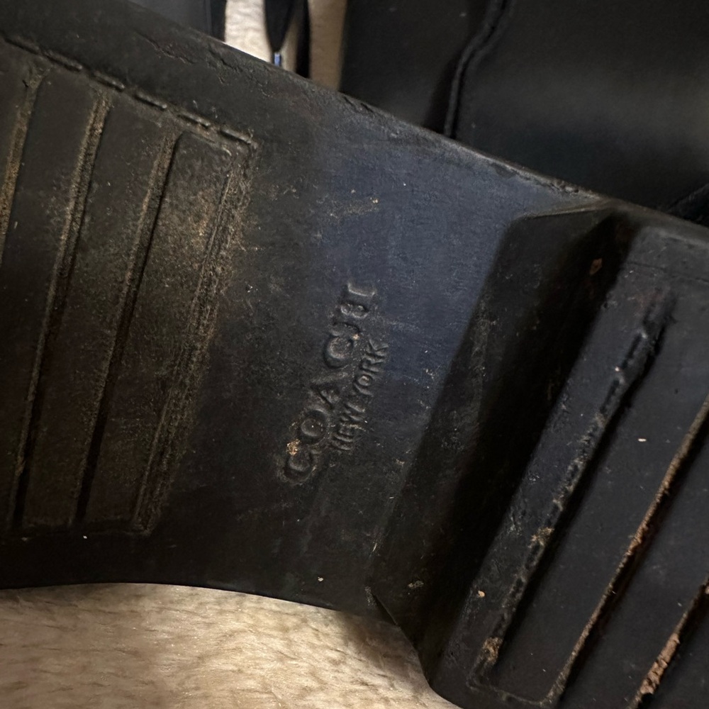 Coach Black Winter Rain Boots with Lace-Up Detail - Picture 8 of 8